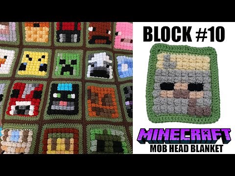 How to Crochet a Minecraft Mob Head Blanket: Block #10 The Husk