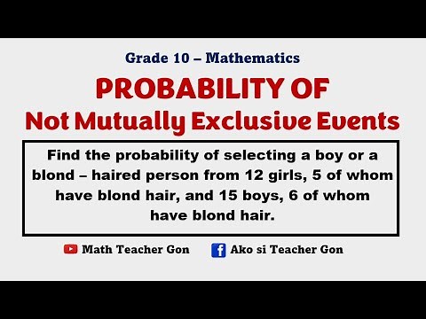 Probability of Not Mutually Exclusive Events - GRADE 10 Probability and Statistics