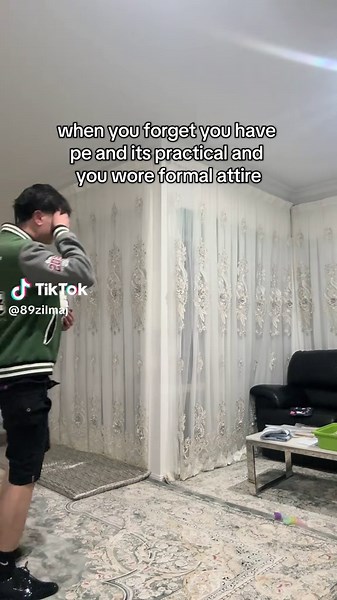 Funny Moments of Forgetting PE Class in Formal Attire