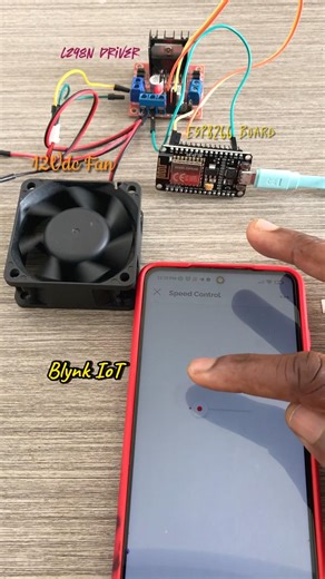 Blynk IoT Cloud Project - Speed control using ESP8266 &L298N DC Motor Driver