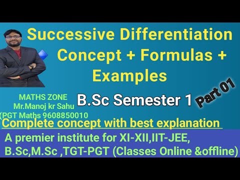 Successive Differentiation |Concept with Important Formulas & Solved Examples| B.Sc Maths #mathszone
