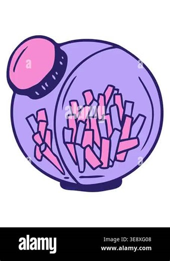 pixelize effect animation of cartoon candy in a sweet jar