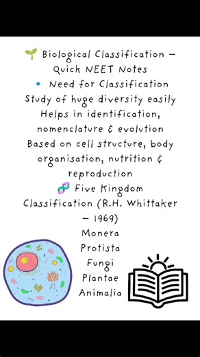 NOTES STORE on Instagram: "“Biological Classification 🧬 NCERT + PYQs based short notes ✨ Save it 📌 DM for full pdf Follow for daily NEET prep 💙” #neet2026 #neetbiology #biologicalclassification #neetaspirants #class11biology neetnotes"
