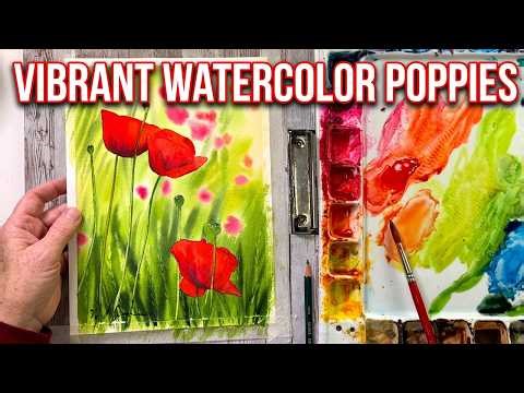 Paint Beautiful Poppies in Watercolor | Detailed Floral Demonstration
