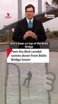 Pam the Bird vandal comes down from Bolte Bridge tower
