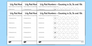 Lily Pad Counting in 2s 5s and 10s Worksheet Pack