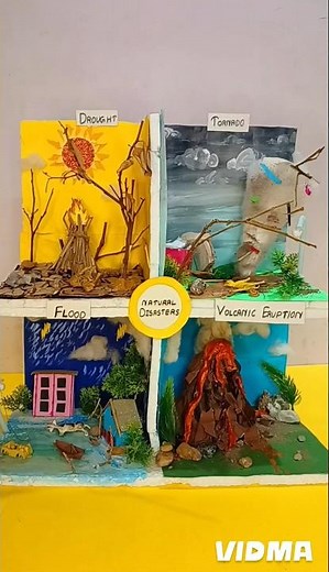 Natural Disaster model making project #youtubeshorts #naturaldisaster
