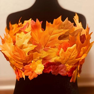 Autumn Dryad Cosplay Bralette Druid Costume Top Red Gold Leaf Bra for Costume Fall Woodland Fairy Costume Top for Halloween Rave Fairy - Etsy