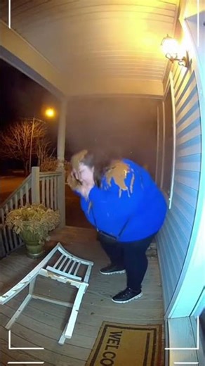 Porch Chair Explodes and Covers Woman in Smoke 😱
