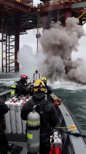 What are these divers doing at an exploding oil rig? #deepsea