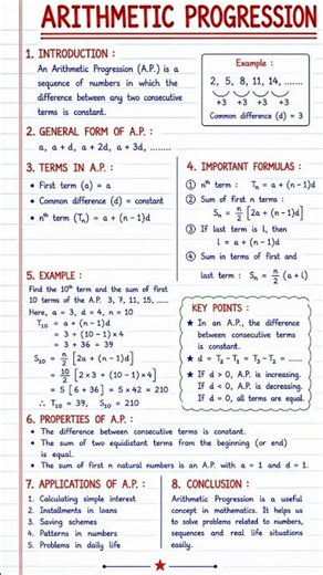 Arithmetic Progression (A.P.) | Homework Help | Mathematics Project