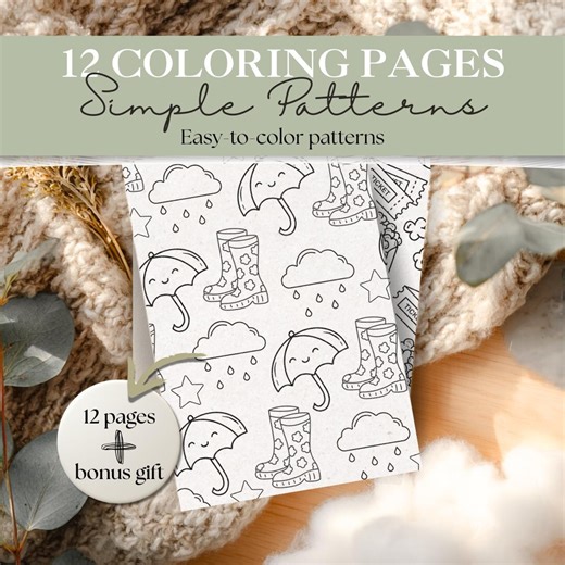 Cute & Simple Pattern Coloring Pages