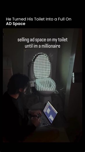 go100xAI | Artificial Intelligence (AI) on Instagram: "He turned his toilet into a full-on ad space using projection mapping What sounds like a prank or gimmick is actually a mind-blowing example of creative tech. By projecting dynamic ads onto a bathroom fixture, he’s merging everyday spaces with interactive digital media — a tiny room, huge attention. Projection mapping, creative advertising, interactive tech, digital media innovation, guerrilla marketing #ai #technology #futuretech #artificia