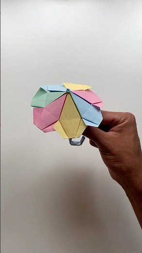 ORIGAMI PAPER UMBRELLA - TUTORIAL #origamiart #origami #paperfolding #paperbecomesart #art