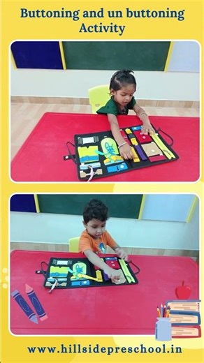 👕 Buttoning and Unbuttoning Activity at Hill Side Preschool!