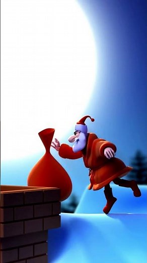 Christmas Magic: Santa's Surprise Rooftop Landing FUN animation
