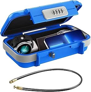 Portable Beach Safe Box, Travel for Home, Combination Safe Anti-Theft Lock Box, Waterproof Mini Security Case with Removable Wire Rope Security Box for Office,Hotel,Cars