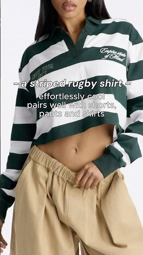 spring essentials 101: a striped rugby shirt #fashionshorts #springfashion