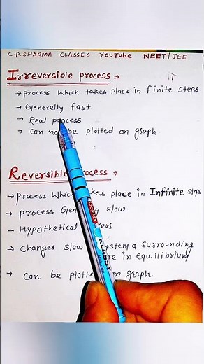 Reversible & Irreversible process Thermodynamics Neet ncert thermodynamics all formula and concept