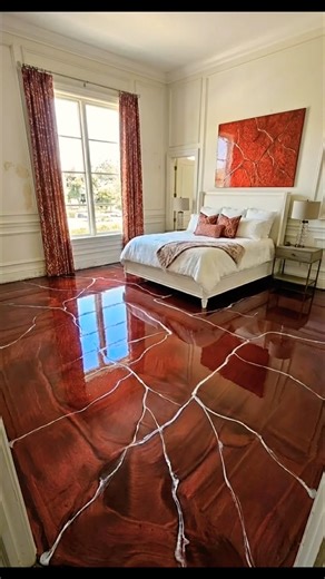 DIY Red Metallic Epoxy Bedroom Floor: Step-by-Step Tutorial
