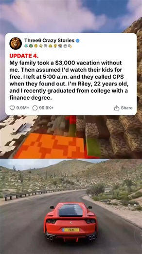 31K views · 235 reactions | UPDATE 4. My family took a $3,000 vacation without me. Then assumed I'd watch their kids for free. I left at 5-00 a.m. and they called CPS when they f... #foryou #fyp #reels #viral #redditstorytime #redditposts #storytime #redditstories #reddit #askreddit #paranormal #redditparanormal #nosleep | Velou oficial | Facebook
