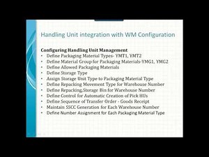 Handling Unit Management integration with WM Part 3