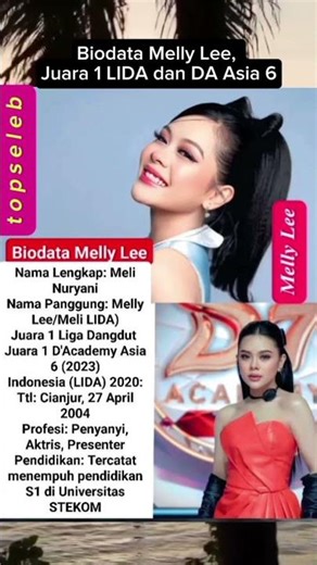 biodata melly lee, juara 1 lida dan DA asia 6 #shorts #trending #shortvideo #fyp