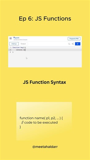 Ep 6: JS function in 30 seconds | #javascript #jstutorial
