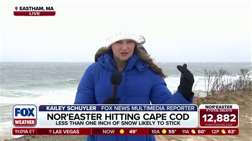 Powerful nor'easter's intense winds batter Cape Cod after storm dumps snow in the Carolinas