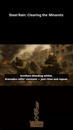 The raw, unfiltered reality of the urban fight captured here is intense. Witness the relentless cycle: Fallujah's shadow, snipers positioned in the minarets, and the chilling overhead calls for 'steel rain.' A harrowing look at clearing building after building, where the only directive seems to be 'don't forgive.' This offers a powerful glimpse into the brutal, house-by-house grind of close-quarters conflict. #MilitaryFootage #UrbanWarfare #Fallujah #Intense