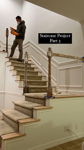 23K views · 1.6K reactions | Part 3 of our DIY staircase project! This has taken WAY longer than we expected. We can see the light at the end of the tunnel  #diy #childhoodhome #remodel | Nik and Liv DIY | Facebook