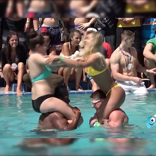 Exciting College Spring Break Pool Wrestling Event