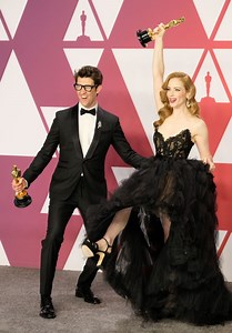 Jaime Ray Newman and Guy Nattiv - Oscar 2019 Winners • CelebMafia