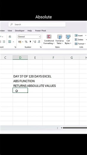Day 37 Of 120 Days Excel | Absolute Function | #dataanalysisusingexcel #excelchallenge
