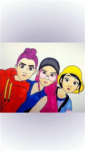 Coloring KPop Demon Hunters ❤️#rumi #mira #zoey #kpop #coloring #marianavoicu #art #shorts #kpopidol