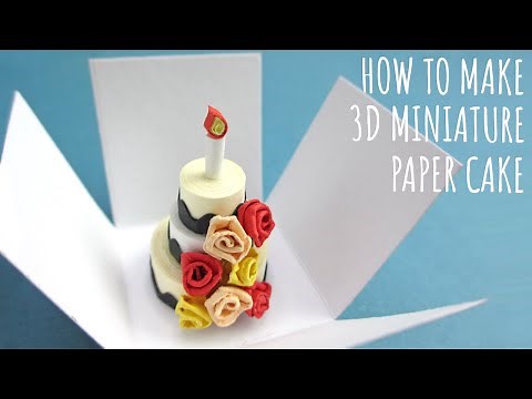 How to make 3D Miniature Paper Cake | DIY | Paper Crafts