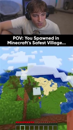 The SAFEST village in Minecraft 🛡️ #minecraft #shorts