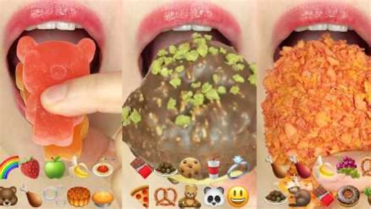 2.27 asmr DANGBEE 5 MINUTES EMOJI FOOD CHALLENGE (SLEEP & HAPPY)
