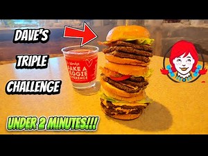 ‪@Wendys‬ Dave's Triple Challenge Unsder 2 Minutes