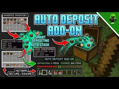 📦 Auto Deposit Add-on Smart Inventory Deposit System for Minecraft Bedrock 1.21+