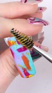 80s Colour Splash Design - Nail Art How To! 🧡🩵