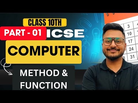 METHOD AND FUNCTION | ICSE Class 10 | COMPUTER | #yashsirkifauj
