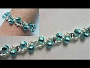 Beading tutorials for beginners. How to make a bracelet using pony beads and pearl beads