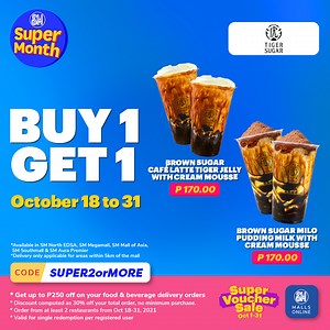70K views · 332 reactions | It's a Buy 1 Get 1 Super ParTEA in #SMMallsOnline until end of October! There's more! Get EXTRA 30% OFF when you order from at least 2 restaurants and have them delivered in 1 go! Use code upon checkout: Super2orMORE Make sure you update your app w/ the latest version to enjoy the discount upon checkout! | SM Malls Online | Facebook