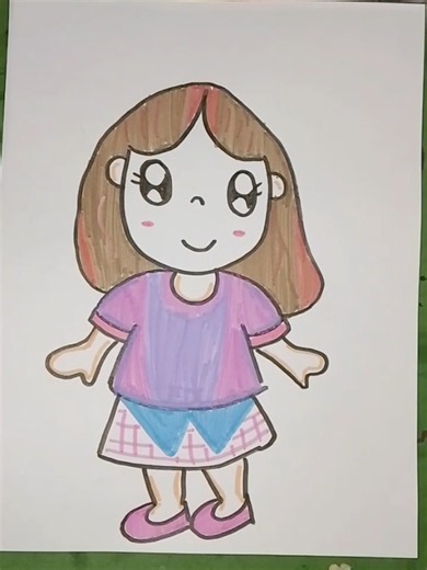 Easy Drawing Ideas Part XCXXX Girl 👩 My daughter's drawing ❤️ #drawing #drawingtutorial #art #tiktokart