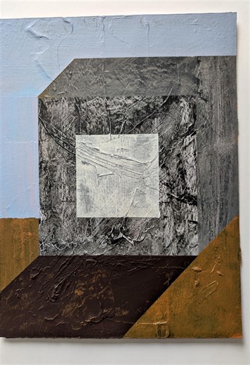 Gray Cube – Original Minimalist Abstract Painting, Textured Acrylic on Paper, 32×24 Cm | Cube Series, Contemporary Conceptual Art - Etsy