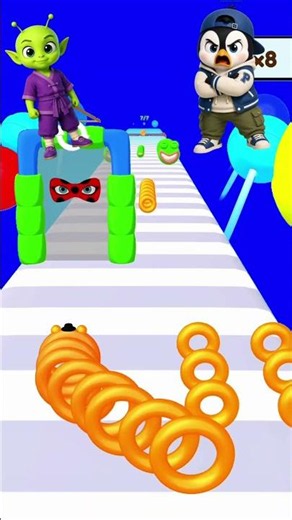 Ring Master 3D Penguin 🐧 VS ￼Alien 👽 #shorts #gaming #youtubeshorts #games