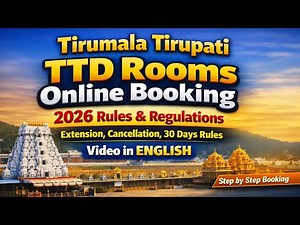 Tirumala & Tirupati Online Room Booking Full Guide 2026 | TTD Rooms Rules, Cancellation & Extension
