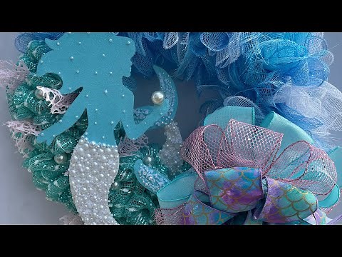 How To Make Mermaid Deco Mesh Wreath