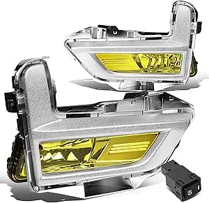 DNA MOTORING FL-ZTL-280-AM Fog Light With Bezel & Switch Driver & Passenger Side Enhance visibility [Compatible with 17-18 Rogue]